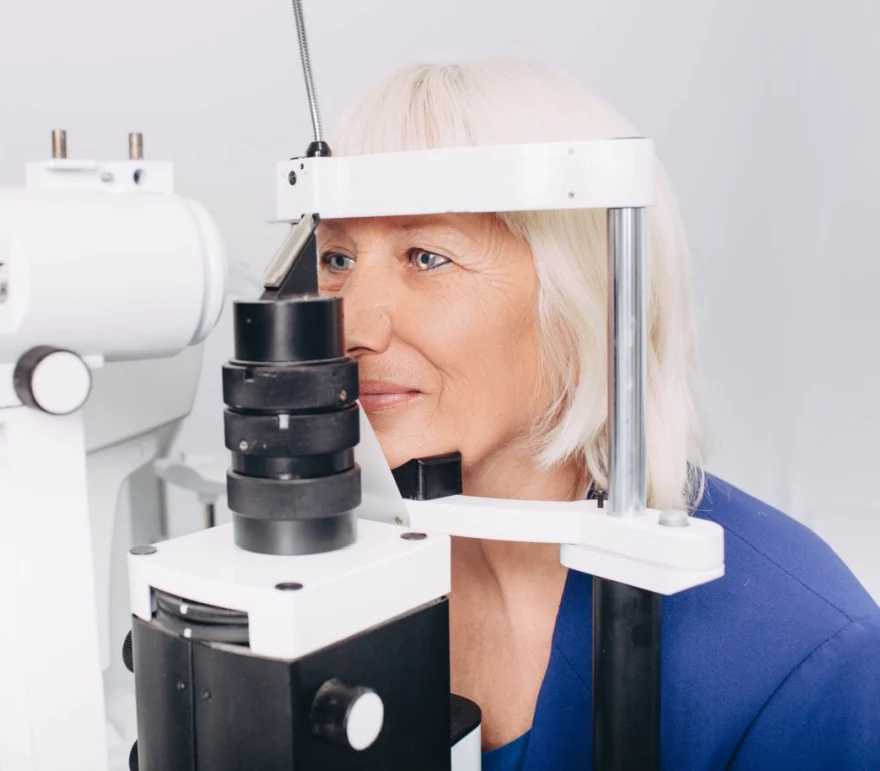 Senior woman during an eye exam